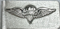 Custom Parachute Rigger Money Clip - Sterling Silver 